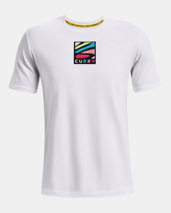 Men's Curry Multicolor Logo Short Sleeve in White image number 4